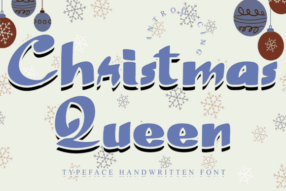Christmas Queen Typeface: Elegant Handwritten Font for Makers